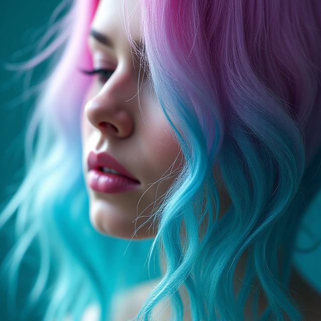 Artistic floral-themed hair coloring